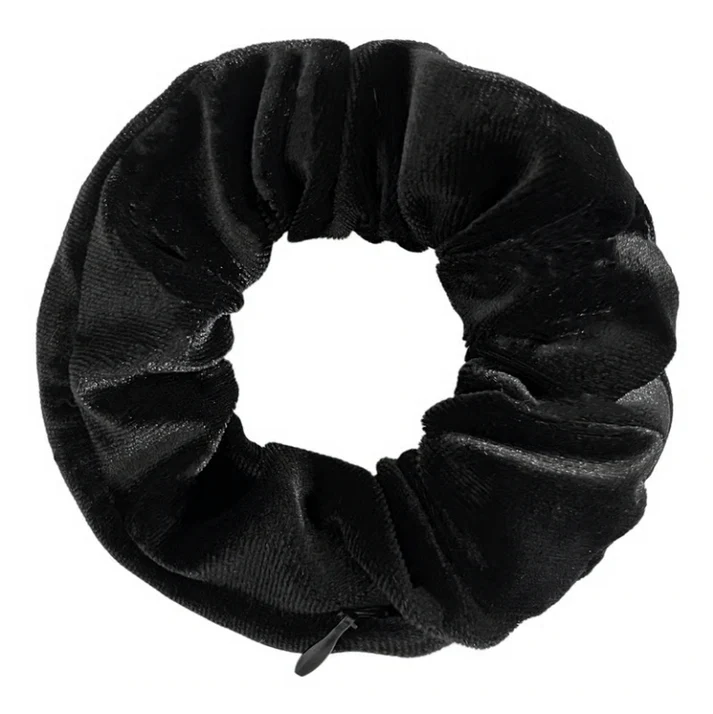 Velvet Hair Ties with Zipper - Set of 3 Pieces