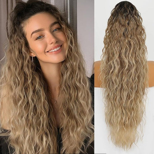 Curly Wavy Frizzy Hair Extension with Ponytail