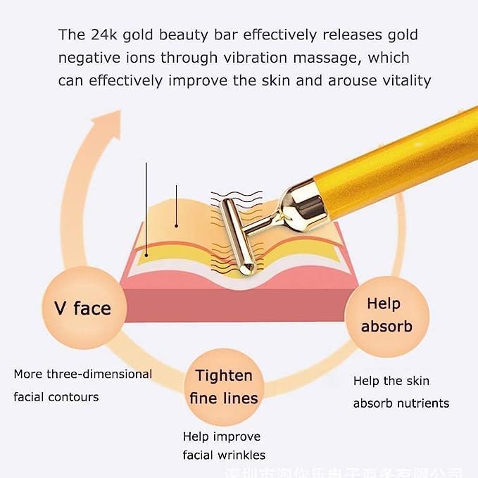 24K Gold Electric Facial Massage Roller 🌟50% OFF🌟🌟