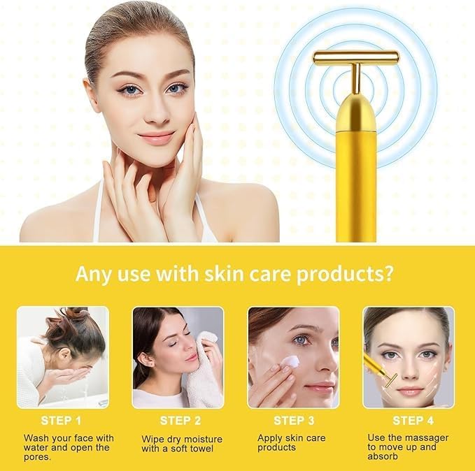 24K Gold Electric Facial Massage Roller 🌟50% OFF🌟🌟