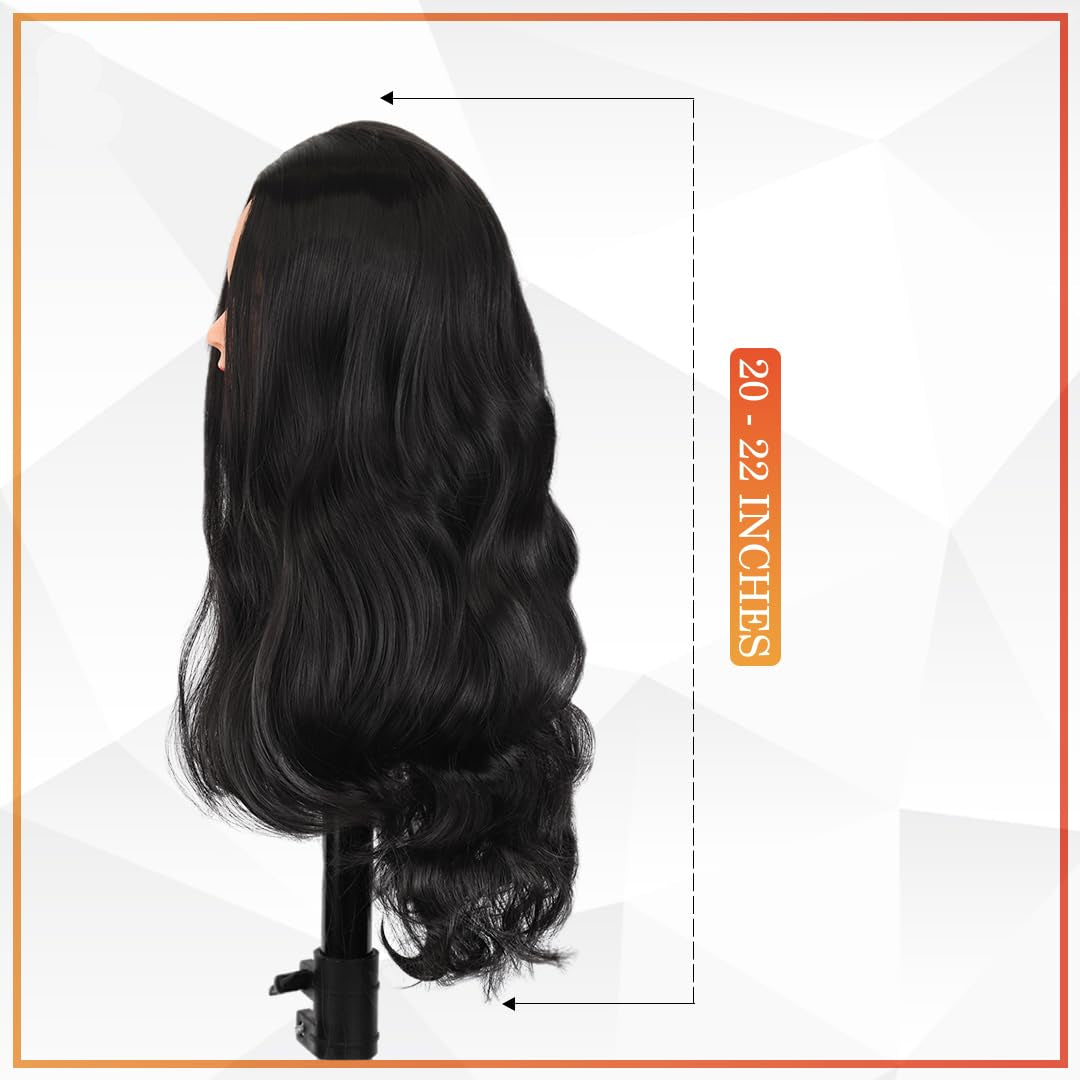 Hair Wig Full Head For Women and Girls, Real Hair Wig for women Length Natural Looking Wig with Adjustable Cap | Fashion, Party & Cosplay Use Includes 2 Pcs Wig Cap ((066F NB + 2pc Wig Cap) Black)