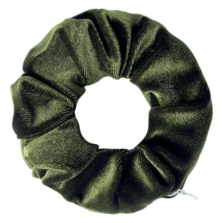 Velvet Hair Ties with Zipper - Set of 3 Pieces
